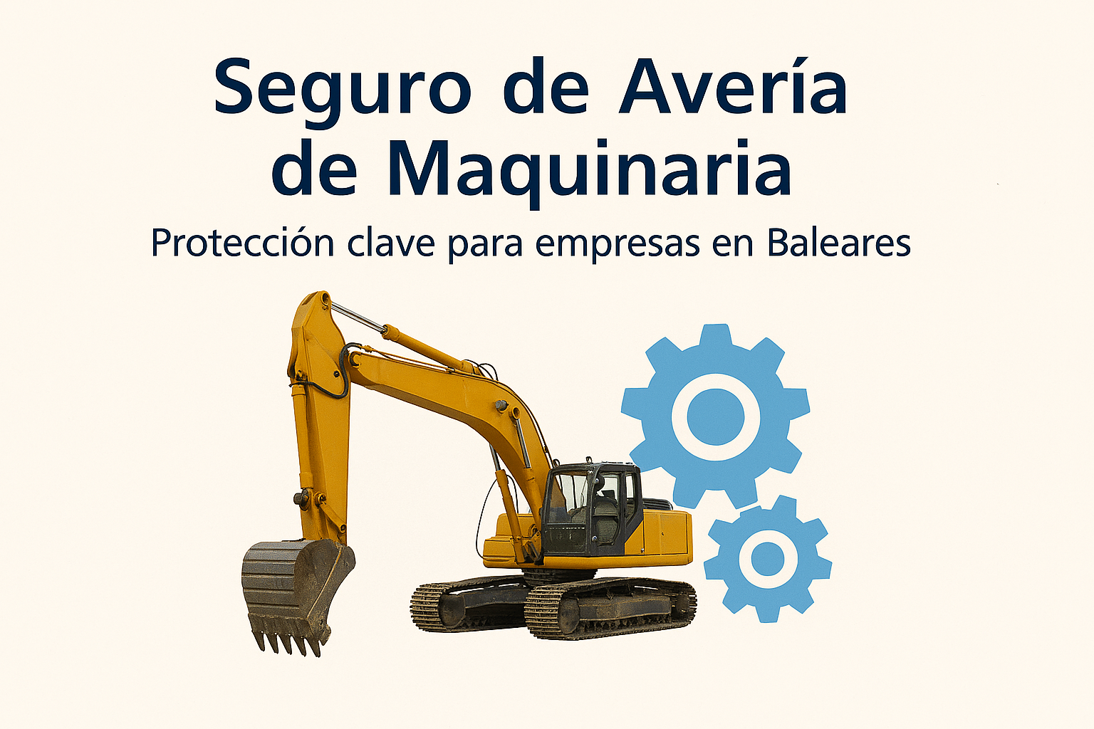 Excavadora asegurada como ejemplo de Seguro de Avería de Maquinaria en Baleares